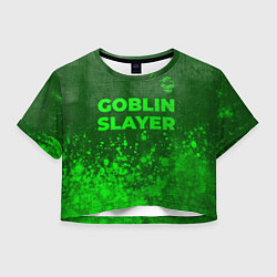 Футболка 3D укороченная женская Goblin Slayer - green gradient посередине, цвет: 3D-принт