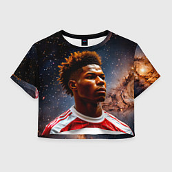 Футболка 3D укороченная женская Маркус Рашфорд и космос, цвет: 3D-принт
