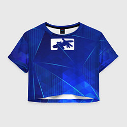 Футболка 3D укороченная женская Limp Bizkit blue poly, цвет: 3D-принт