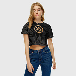 Футболка 3D укороченная женская Foo Fighters golden poly, цвет: 3D-принт — фото 2