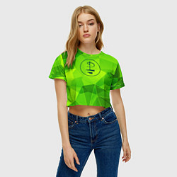 Футболка 3D укороченная женская Pink Floyd green poly, цвет: 3D-принт — фото 2