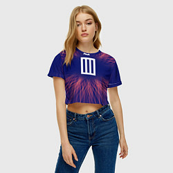 Футболка 3D укороченная женская Paramore red energy, цвет: 3D-принт — фото 2