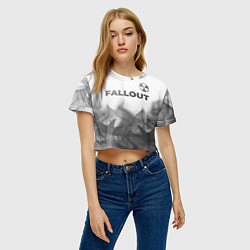 Футболка 3D укороченная женская Fallout - white gradient посередине, цвет: 3D-принт — фото 2