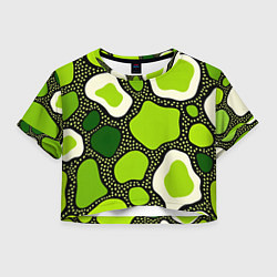 Женский топ Зеленая абстракция с кругами