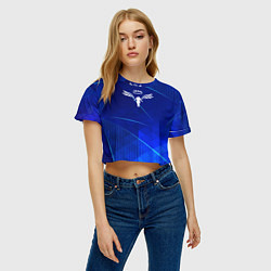 Футболка 3D укороченная женская Tokyo Revengers blue poly, цвет: 3D-принт — фото 2