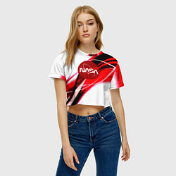 Футболка 3D укороченная женская Nasa абстрактные полосы, цвет: 3D-принт — фото 2