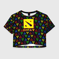 Футболка 3D укороченная женская Dota pattern witcher, цвет: 3D-принт