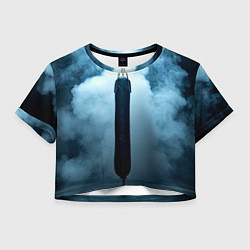 Футболка 3D укороченная женская Боксерская груша в дыму, цвет: 3D-принт