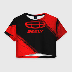 Футболка 3D укороченная женская Geely - red gradient, цвет: 3D-принт