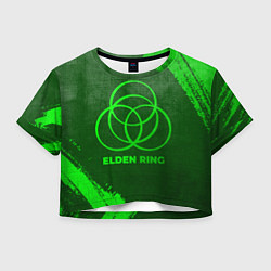 Футболка 3D укороченная женская Elden Ring - green gradient, цвет: 3D-принт