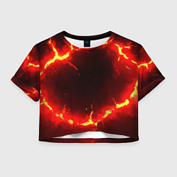 Женский топ Красный круг из огня текстура