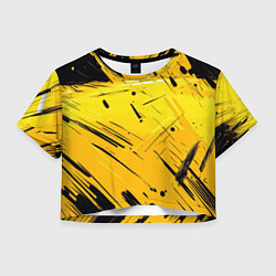 Женский топ Желтая краска на черном фоне