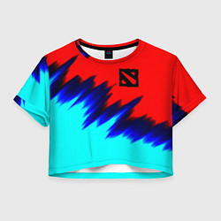 Футболка 3D укороченная женская Dota краски, цвет: 3D-принт