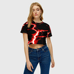 Футболка 3D укороченная женская The rift, цвет: 3D-принт — фото 2