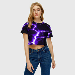 Футболка 3D укороченная женская The rift, цвет: 3D-принт — фото 2