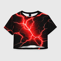Футболка 3D укороченная женская Lightning, цвет: 3D-принт