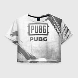 Футболка 3D укороченная женская PUBG - white gradient, цвет: 3D-принт