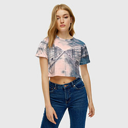 Футболка 3D укороченная женская Сумрачный город, цвет: 3D-принт — фото 2