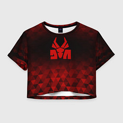 Футболка 3D укороченная женская Die Antwoord red poly, цвет: 3D-принт