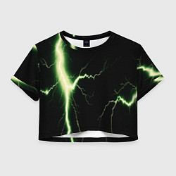 Футболка 3D укороченная женская Lightning yellow текстура, цвет: 3D-принт