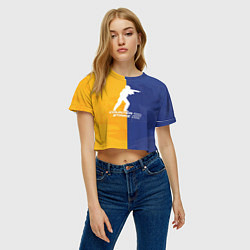 Футболка 3D укороченная женская Cs 2, цвет: 3D-принт — фото 2