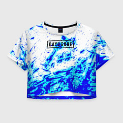 Футболка 3D укороченная женская Daysgone голубые краски, цвет: 3D-принт