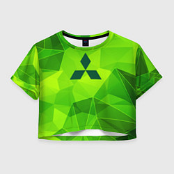Футболка 3D укороченная женская Mitsubishi green poly, цвет: 3D-принт
