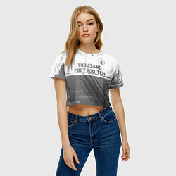 Футболка 3D укороченная женская Thousand Foot Krutch - white gradient посередине, цвет: 3D-принт — фото 2