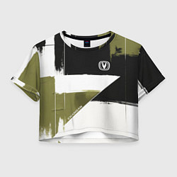 Футболка 3D укороченная женская Changan логотип, цвет: 3D-принт