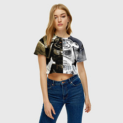 Футболка 3D укороченная женская Warhammer 40k космодесантник, цвет: 3D-принт — фото 2