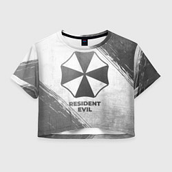 Футболка 3D укороченная женская Resident Evil - white gradient, цвет: 3D-принт