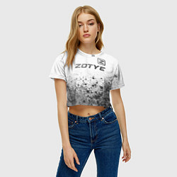 Футболка 3D укороченная женская Zotye - white gradient посередине, цвет: 3D-принт — фото 2