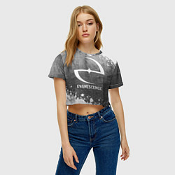 Футболка 3D укороченная женская Evanescence - grey gradient, цвет: 3D-принт — фото 2