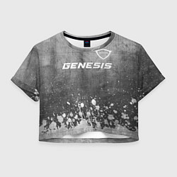 Футболка 3D укороченная женская Genesis - grey gradient посередине, цвет: 3D-принт