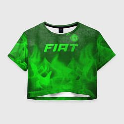 Футболка 3D укороченная женская Fiat - green gradient посередине, цвет: 3D-принт