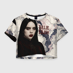 Футболка 3D укороченная женская Билли Айлиш в стиле готики, цвет: 3D-принт