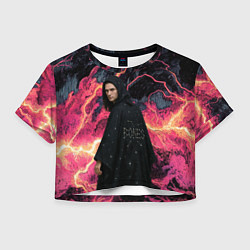 Футболка 3D укороченная женская Bones в мантии со звездами, цвет: 3D-принт