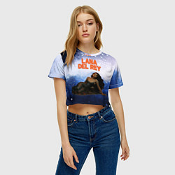 Футболка 3D укороченная женская Lana Del Rey лежит, цвет: 3D-принт — фото 2