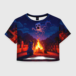 Футболка 3D укороченная женская Собака и гаст, цвет: 3D-принт