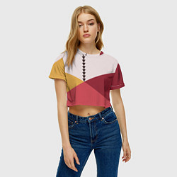 Футболка 3D укороченная женская Колор-блок фруктовый чиа пудинг, цвет: 3D-принт — фото 2