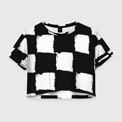 Женский топ Черные квадраты в виде шахматной доски