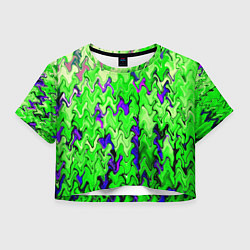 Женский топ Ярко-зелёный стекающая абстаркция