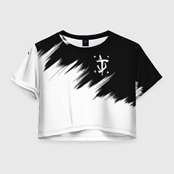 Женский топ Doom краски черно белый