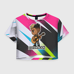 Футболка 3D укороченная женская XXXTentacion в мультяшном стиле, цвет: 3D-принт