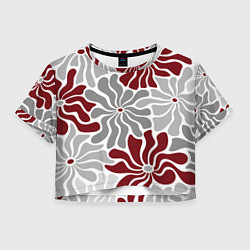 Женский топ Цветы cherry and grey pattern
