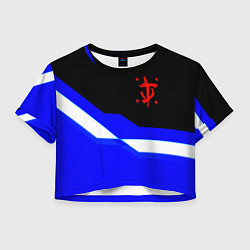 Футболка 3D укороченная женская Doom sport geometry, цвет: 3D-принт