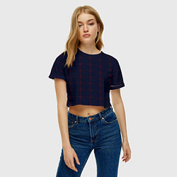 Футболка 3D укороченная женская Color dark blue red crosses, цвет: 3D-принт — фото 2