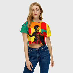 Футболка 3D укороченная женская Римский легионер поп-арт, цвет: 3D-принт — фото 2