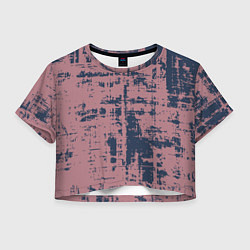 Женский топ Текстура с потертостями сине-розовая