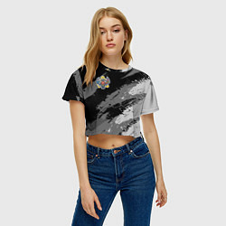 Футболка 3D укороченная женская Российская империя - монохромный, цвет: 3D-принт — фото 2